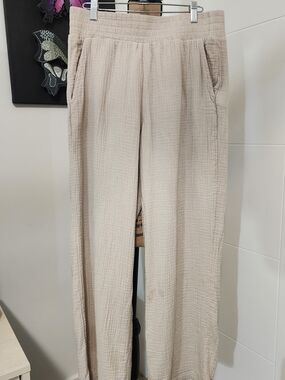 DKNY Beige Elastic Waist Pull-On Pants
